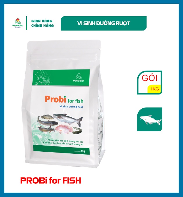 "Hoàn tiền đến 10%" Vemedim Probi for Fish dùng hỗ trợ hệ tiêu hóa cho cá, hấp thu các chất dinh dưỡng từ thức ăn, gói 1kg