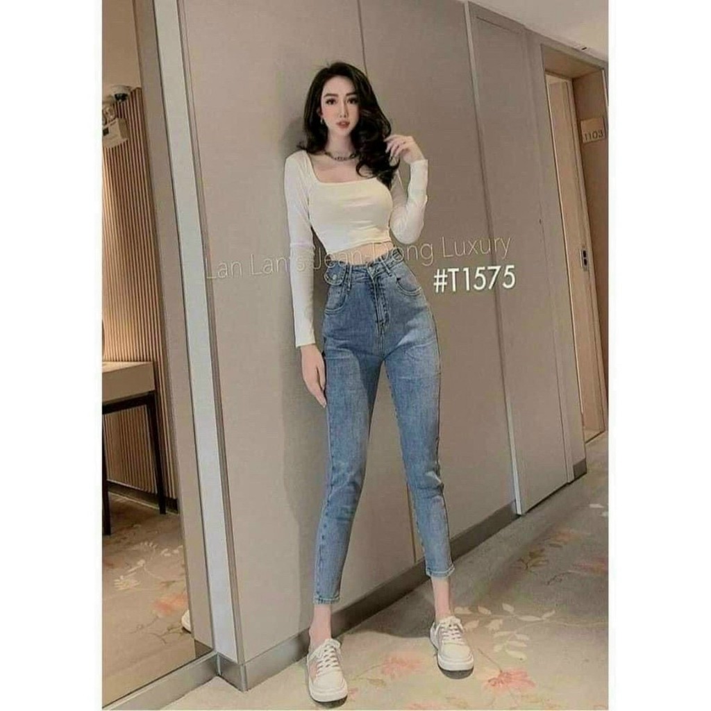 Quần Jeans Nữ Lưng Cao Dáng Ôm Chất Vải Siêu Đẹp