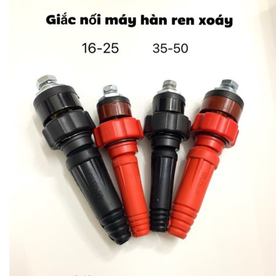 Bộ giắc máy hàn xoáy ren 10-25/35-50, jack máy hàn