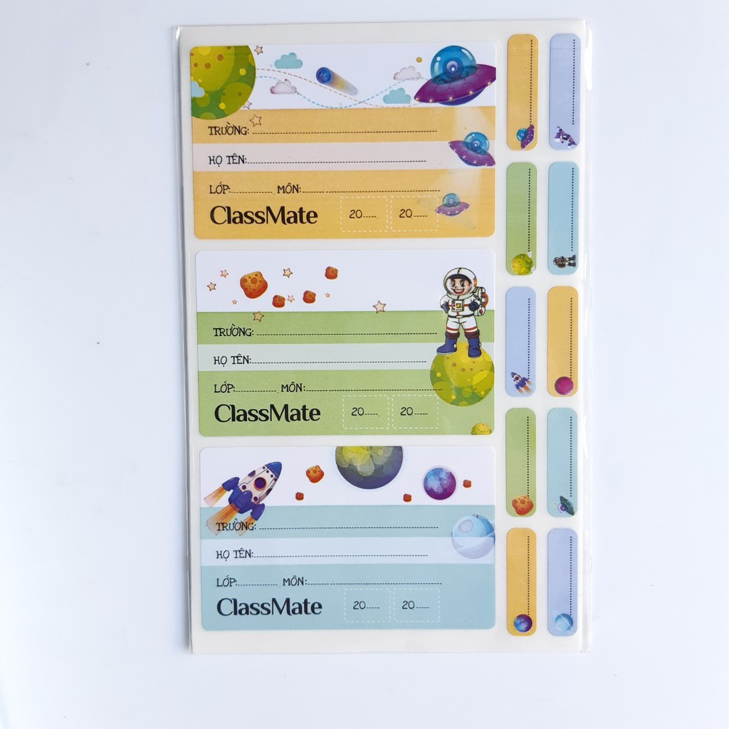 Combo 2 tập nhãn vở classmate nt230/nt221/nt231