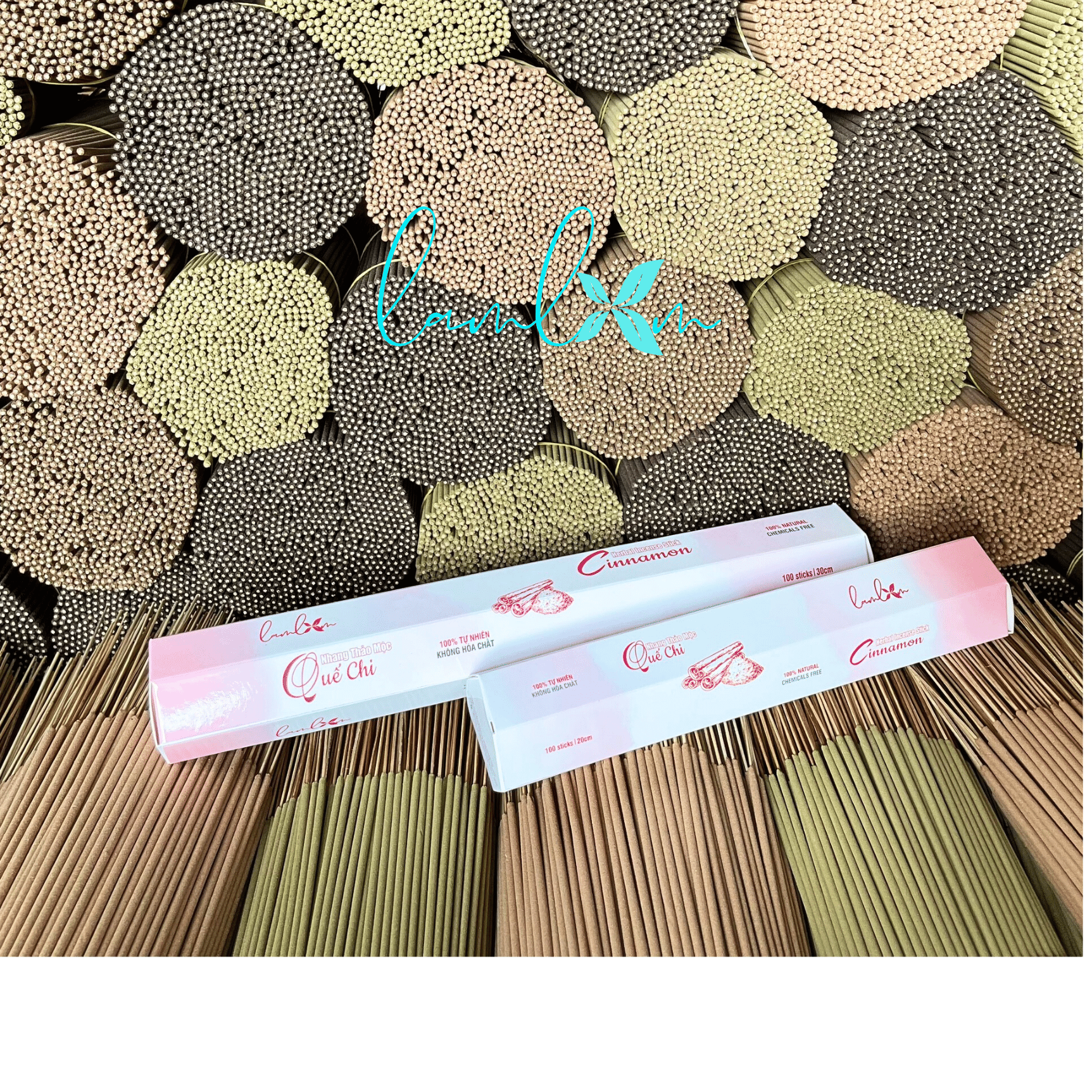 Nhang Quế Chi Lam Lam nhang quế thơm tự nhiên nhang 20 và 30cm dùng thắp hương, xông nhà, thư giãn