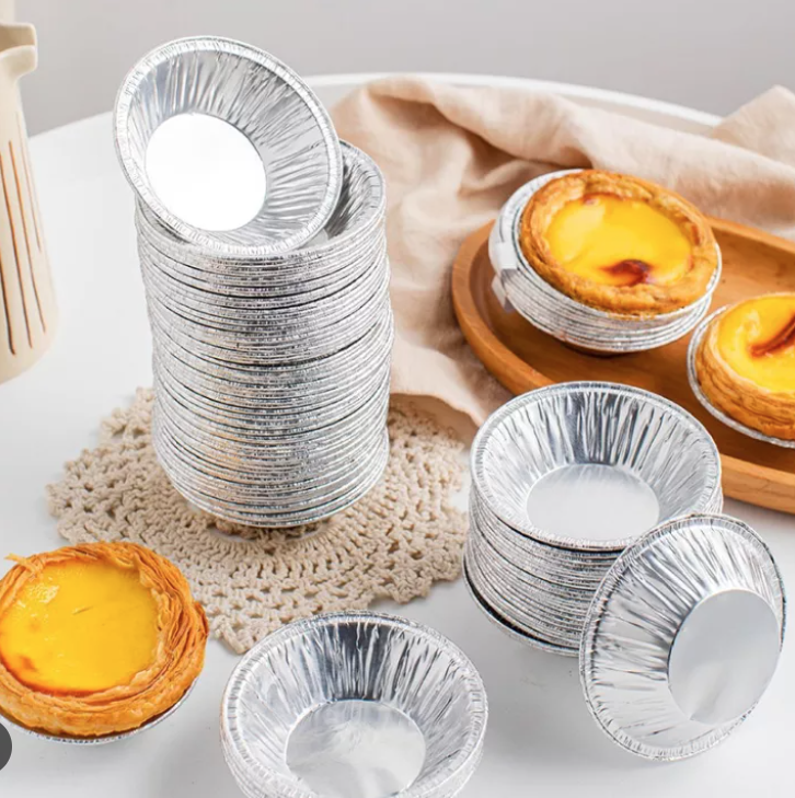 Set 100 đế cốc chén giấy bạc lót khuôn nướng bánh tart trứng tiện dụng