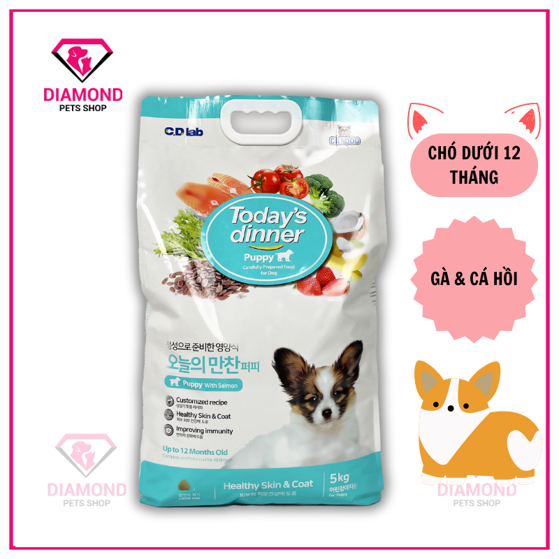 Thức ăn hạt today's dinner puppy dog dành cho chó nhỏ túi 5kg