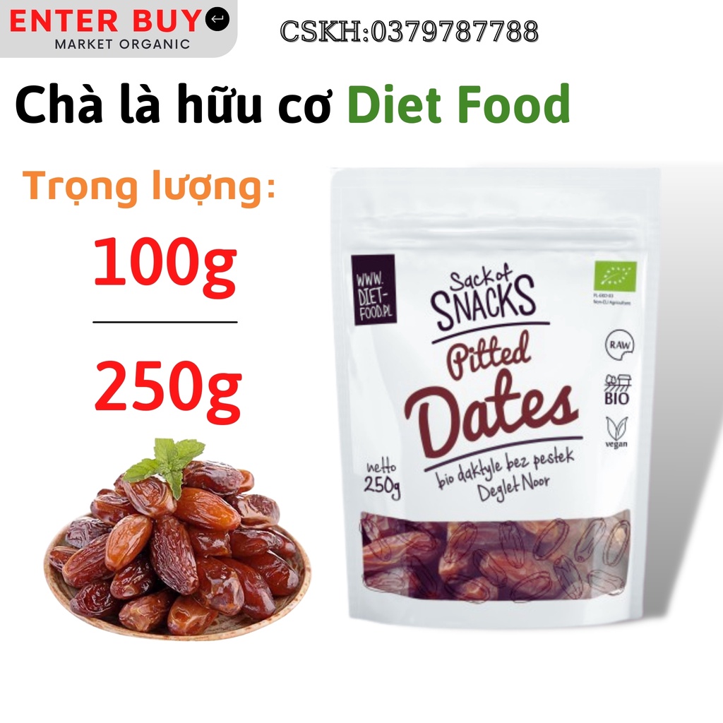 Quả chà là hữu cơ đã tách hạt diet food 100g-250g - 100% chà là khô hữu cơ tách hạt