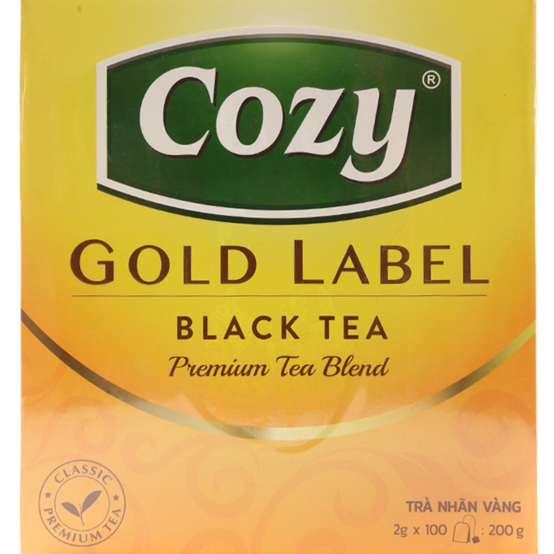 Trà túi lọc Cozy Gold Label - Black tea trà đen 200Gr