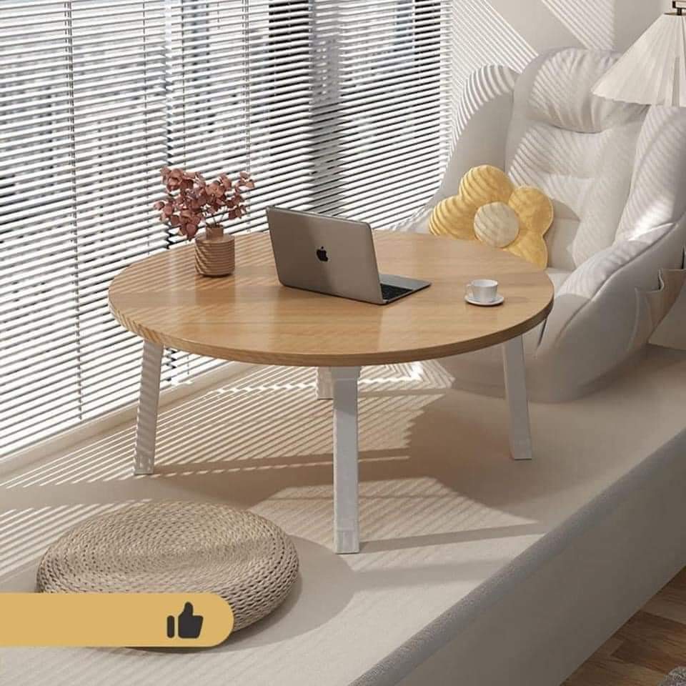 Bàn trà tròn sofa ngồi bệt gấp gọn chân gỗ tự nhiên, Bàn tròn cafe dùng làm decor phòng ngủ nhiều màu sắc, bàn, bàn gỗ, bàn tròn, bàn gỗ tròn, bàn trà, bàn trà tròn, bàn tròn gỗ , bàn trà hình tròn, bàn gỗ tròn