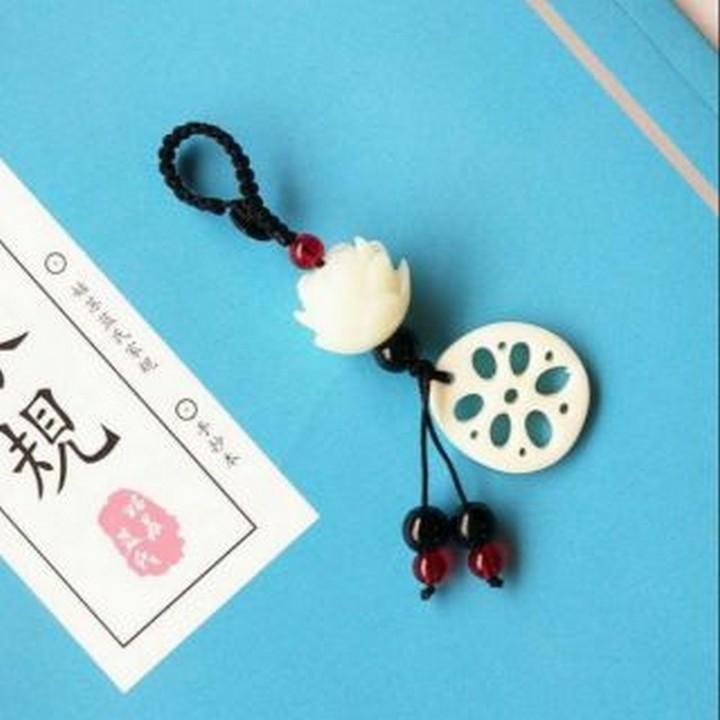 (sen ngó) Móc khóa Ma đạo tổ sư hoa sen Tiêu Chiến Ngụy Vô Tiện Lam Vong Cơ Ma Đạo Tổ Sư phim Trần Tình Lệnh Vương Nhất Bác ngọc bội hoa sen thiết kế phong cách cổ trang