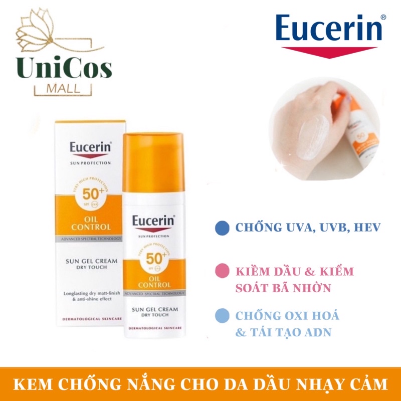 Kem chống nắng-eucerin sun oil control sungel spf 50+