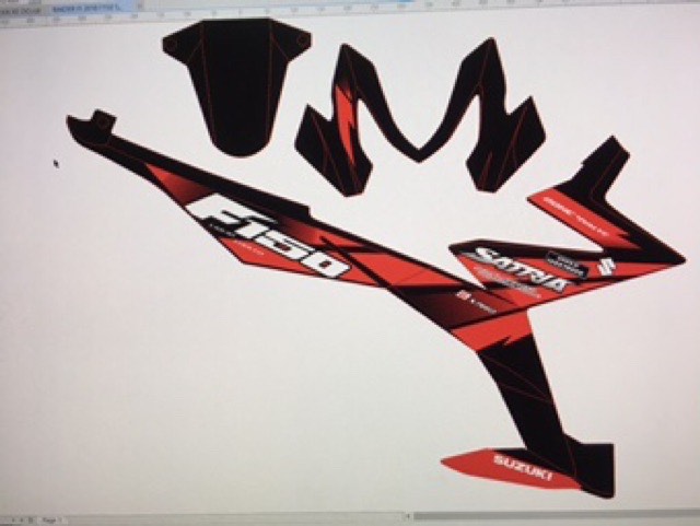 TEM RỜI XE RAIDER FI 2018 ĐỎ ĐEN CHỮ SATRIA F 150 TẶNG TEM DÁN XI NHAN