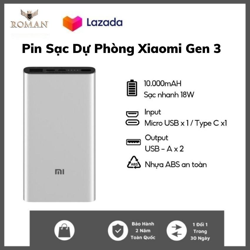 Pin Sạc Dự Phòng Xiaomi Gen 3 Version 2019 Polymer 10000mAh Tích Hợp Cổng Type-C PLM13ZM - Pin Dự Phòng Đa Năng Sạc Nhanh QC 3.0 - Hỗ trợ sạc nhanh - Tích Hợp Hệ Điều Hành IOS & Androi - Bảo Hành 12 Tháng