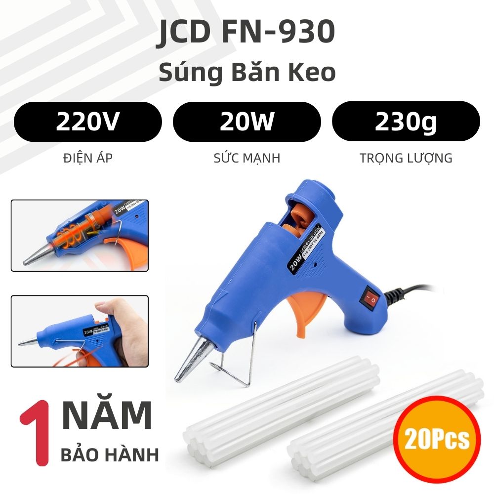 Súng Bắn Keo Nến Silicon Máy Keo Nến 20W Làm Đồ Handmade Đồ Trang Trí Dụng Cụ Tiện Ích Kèm 20 que keo