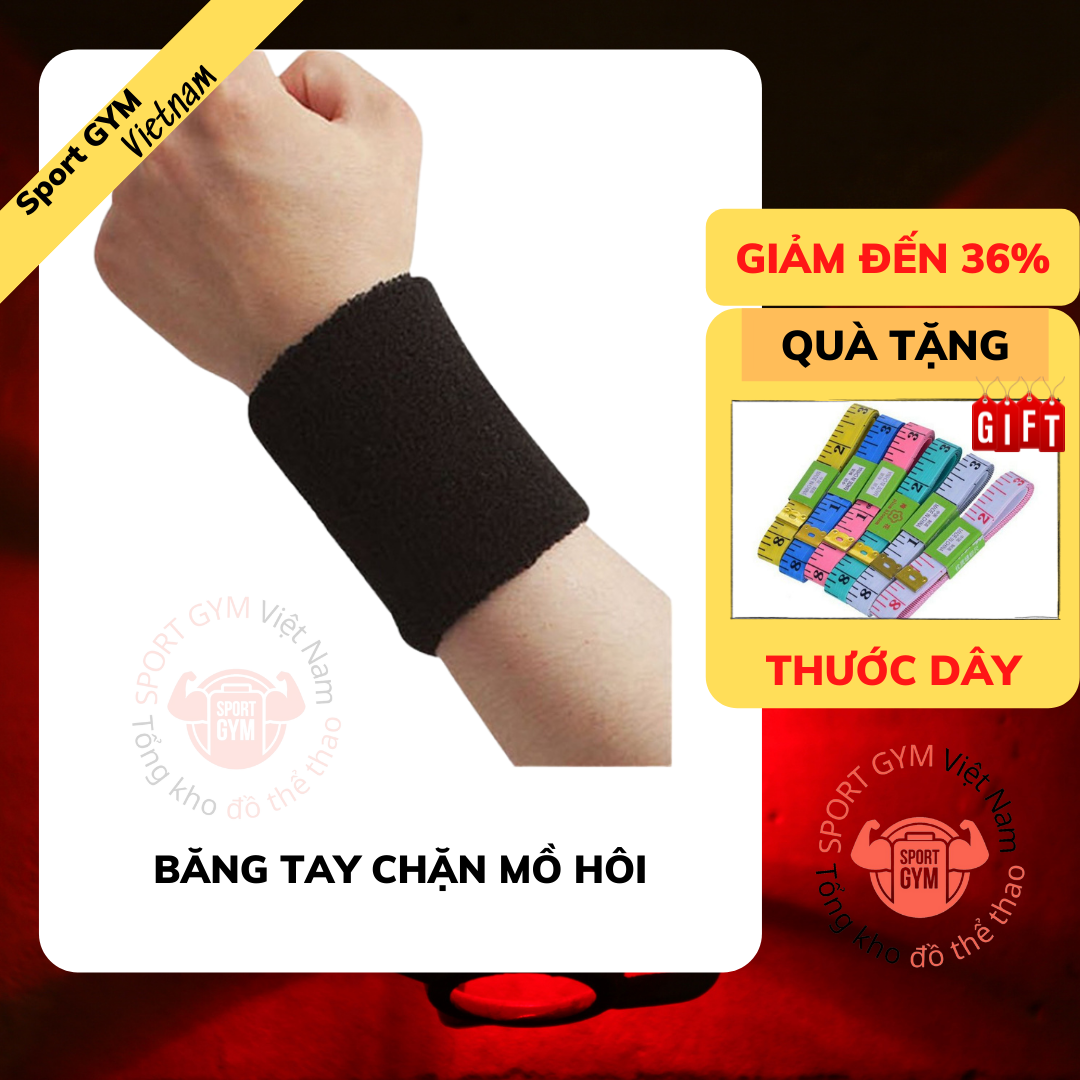 Combo 2 băng chặn thấm mồ hôi đeo cổ tay khi chơi thể thao GYM114