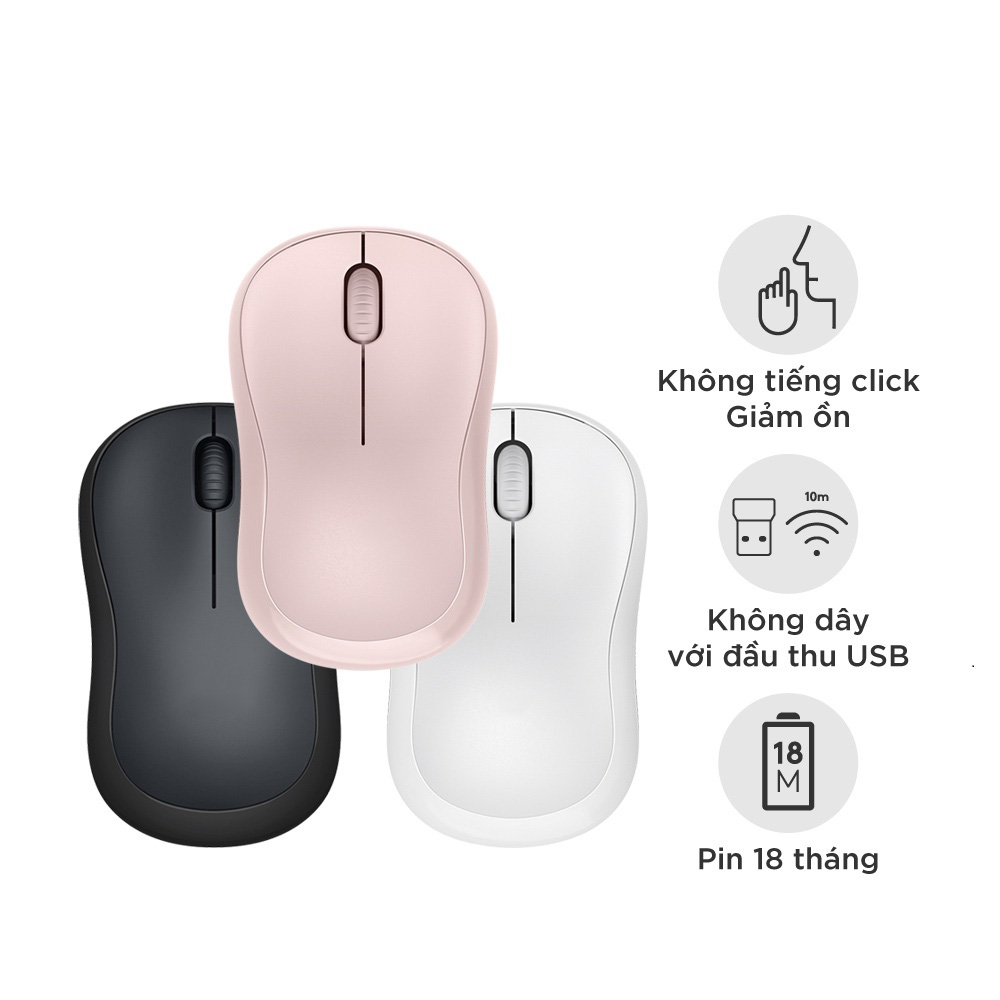 Chuột không dây chuột máy tính chuột gaming Logitech M220 Silent giảm ồn - USB 2.4GHz pin 18 tháng thiết kế thuận 2 tay phù hợp PC/ Laptop