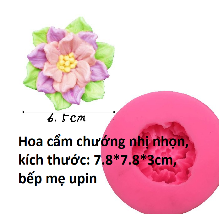 Khuôn hoa cẩm chướng nhị nhọn 7.8cm làm thạch rau câu/hoa nến/hoa sáp