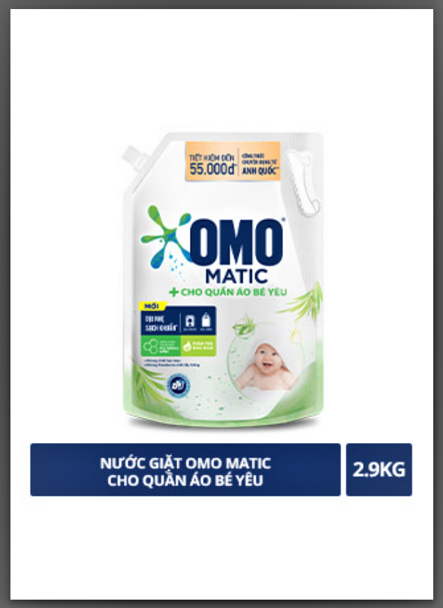 Nước giặt omo cho quần áo bé yêu túi 2.9kg