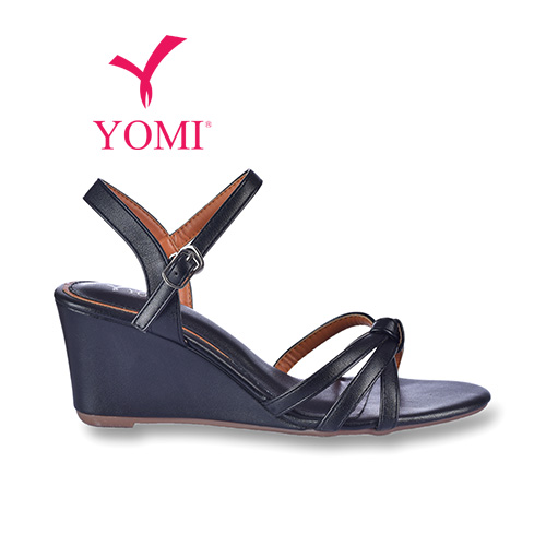 Sandal xuồng nữ yomi giày cao gót xuồng quai thắt nút sy0655x