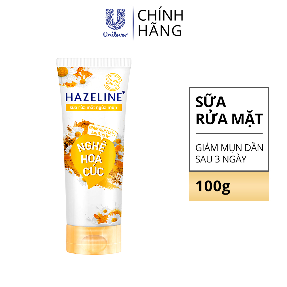 Sữa rửa mặt ngừa mụn sáng da Hazeline nghệ Hoa Cúc -100g, cam kết hàng đúng mô tả, chất lượng đảm bảo an toàn đến sức khỏe người sử dụng, đa dạng mẫu mã, màu sắc, kích cỡ