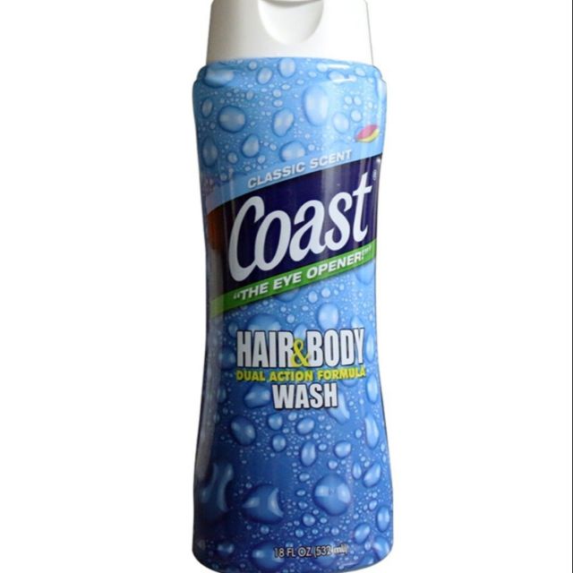 Sữa tắm & gội coast hair & body wash 532ml- mỹ nhập khẩu