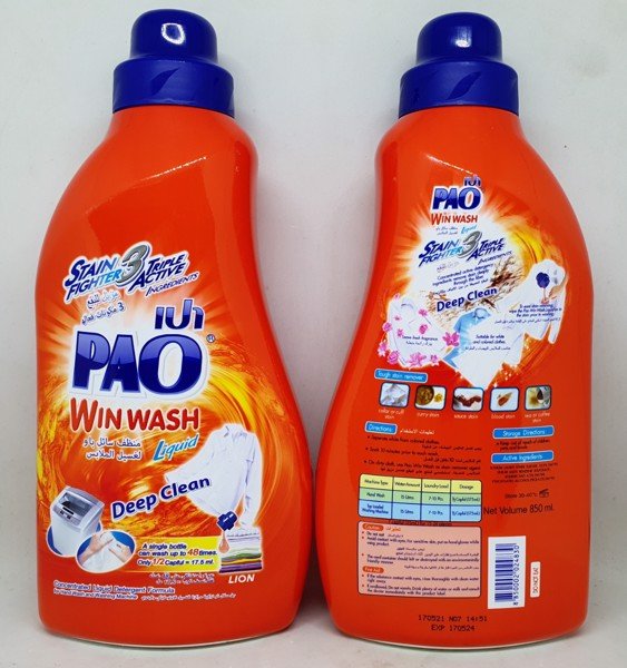 850ml x 2 chai siêu phẩm nước giặt pao thái lan
