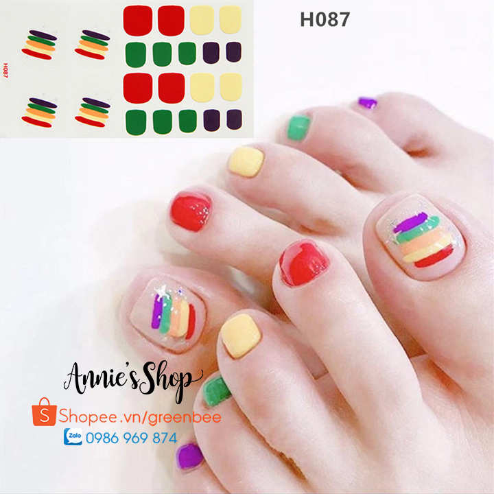 H081-H100 Nail Wraps set dán móng chân 22 miếng nhiều mẫu chất lượng đảm bảo an toàn đến sức khỏe người sử dụng cam kết hàng đúng mô tả