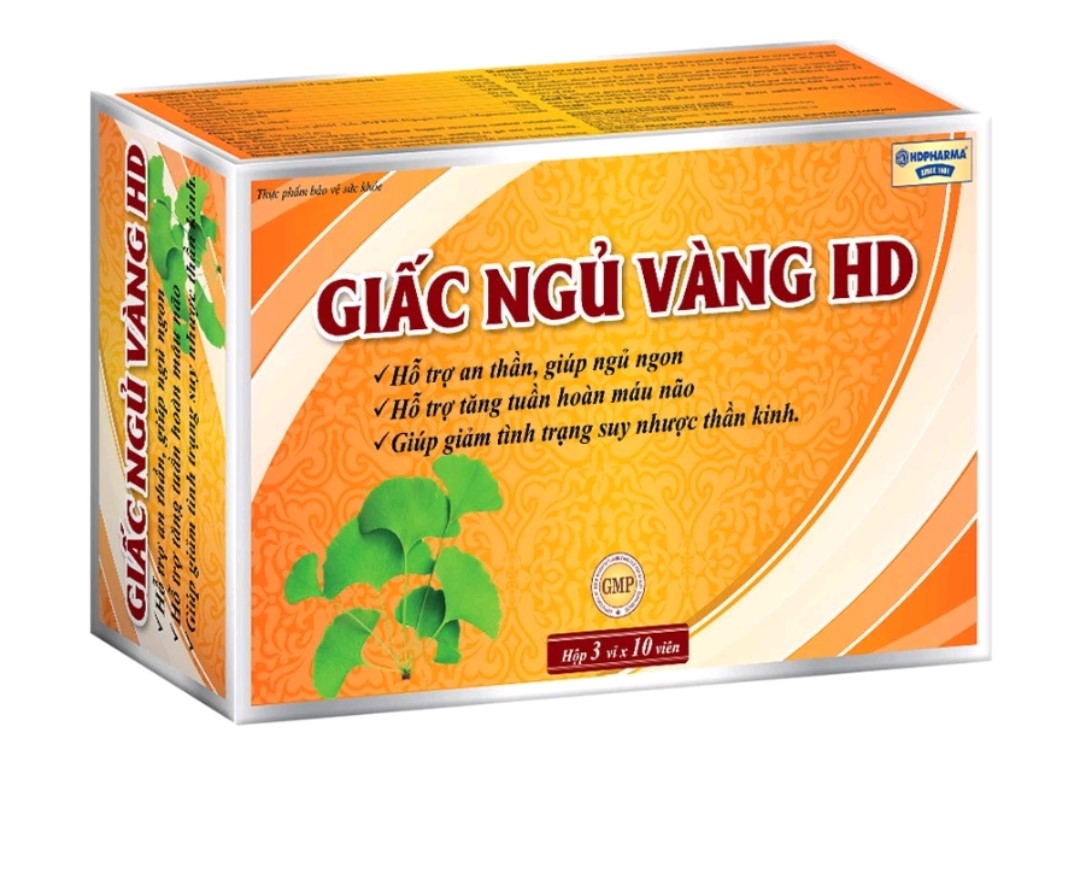 Giấc ngủ vàng HD dưỡng tâm an thần, tạo giấc ngủ sâu và giấc ngủ tự nhiên, tăng cường hoạt huyết dưỡng não hộp 30viên