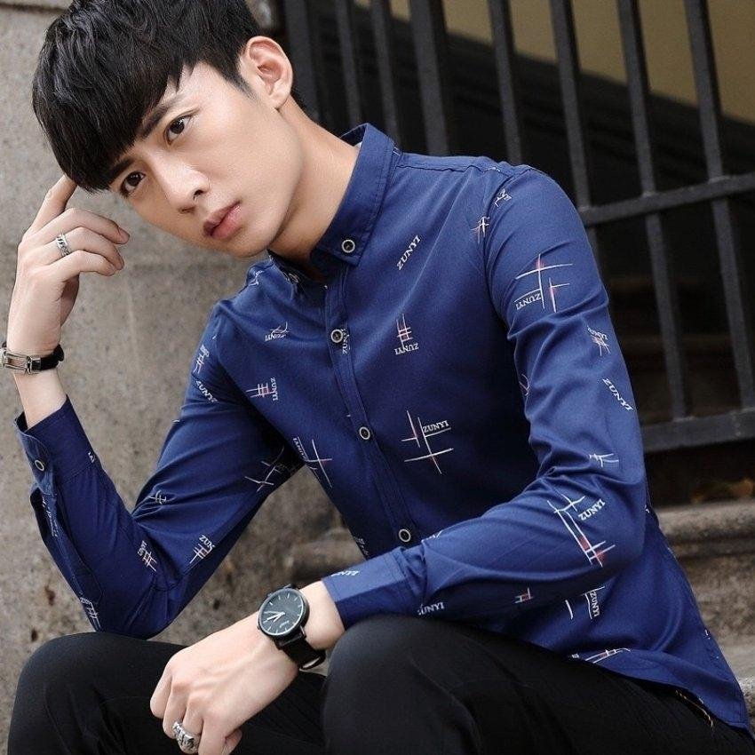 Áo sơ mi nam tay dài họa tiết chữ Zunyi thời trang hàng quốc cao cấp THE MIX-UP SHOP chất vải mềm mịn