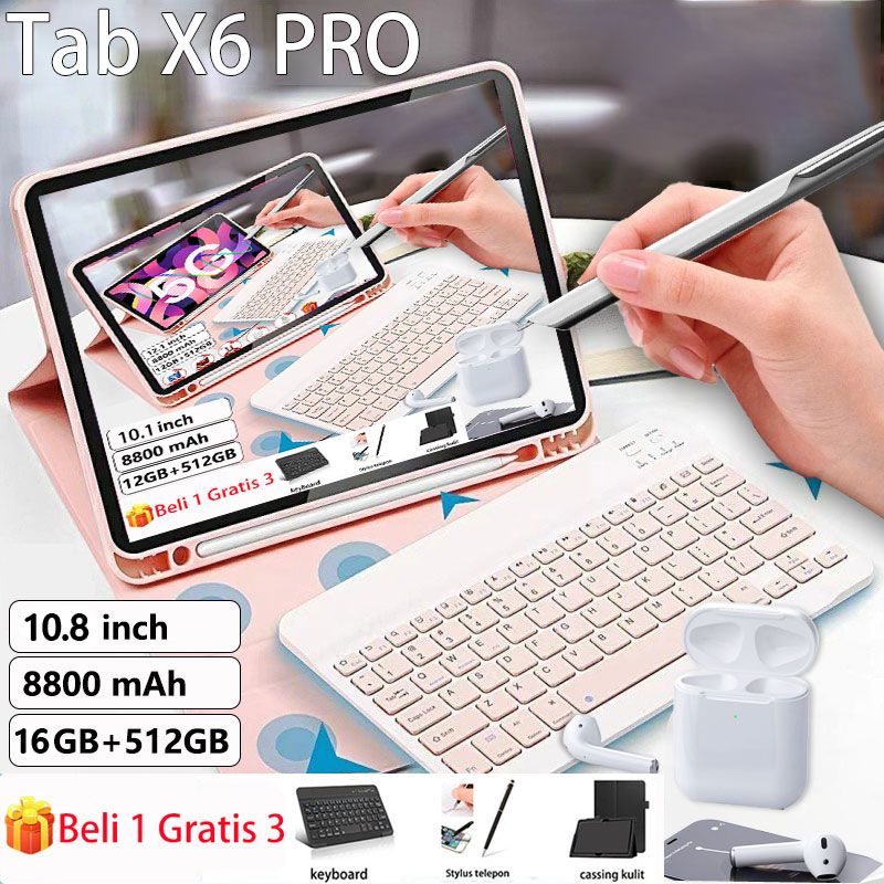 Máy tính bảng X6 Pro HD Màn hình 10,8 inch Camera 24 + 58MP full HD RAM16G + ROM512G máy tính bảng chạy Android12.0 Máy tính bảng 4G/5G WIFI cho trẻ em giải phóng mặt bằng học tập trực tuyến máy tính bảng giá rẻ miễn phí vận chuyển COD