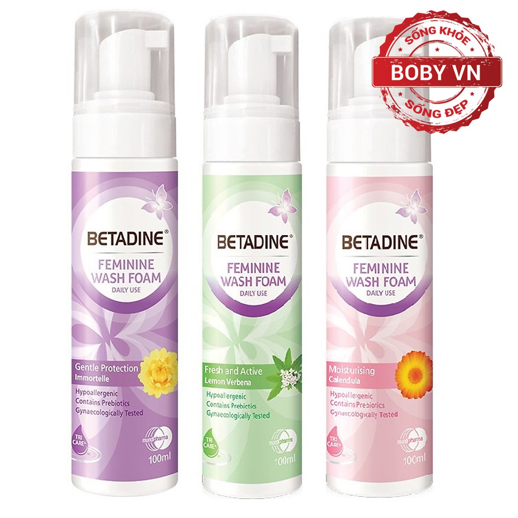 Bọt Vệ Sinh Phụ Nữ Betadine Feminine Wash Foam - Chai 100Ml  | Tím