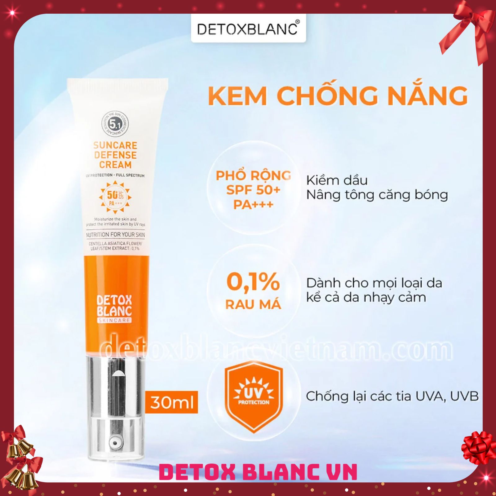 Kem chống nắng dưỡng trắng da Detox Blanc
