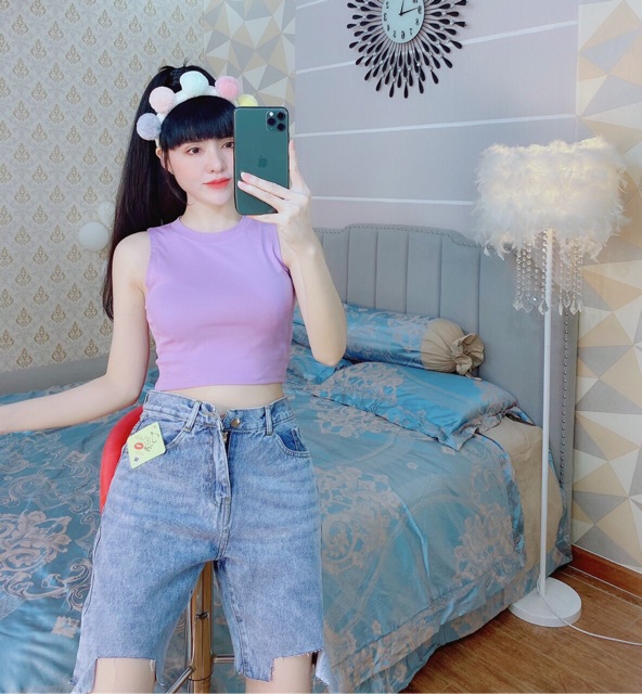 Áo Croptop 3 Lỗ Body Siêu Đẹp Chất Thun Borip Thái Loại 1