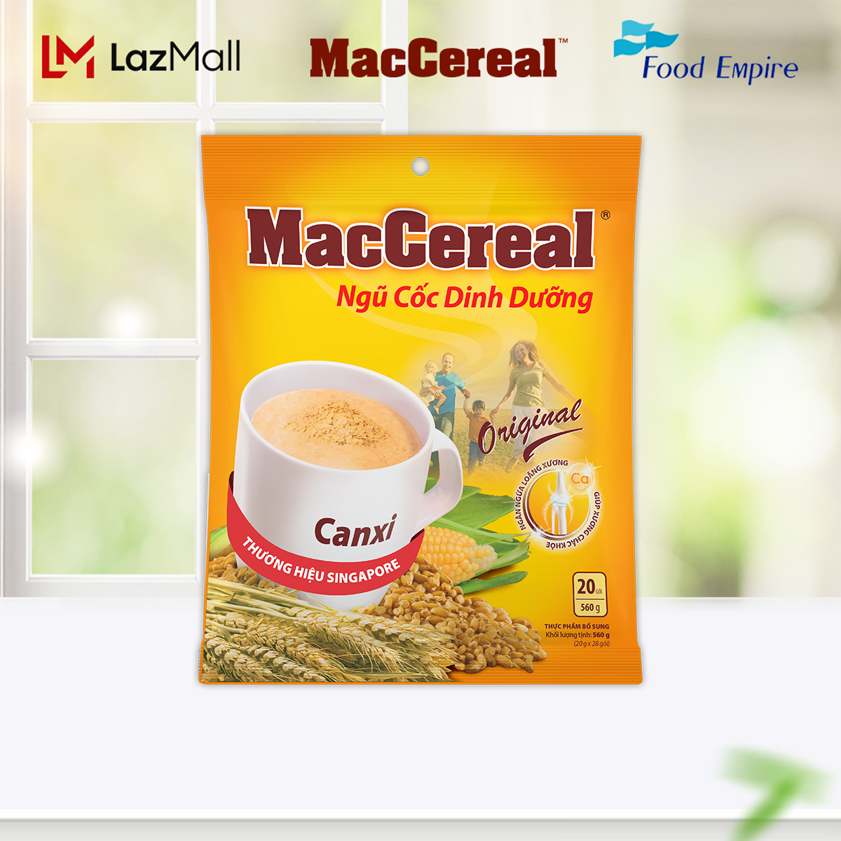 Combo 3 túi Bột ngũ cốc dinh dưỡng Canxi - MacCereal túi 20 gói x 28g