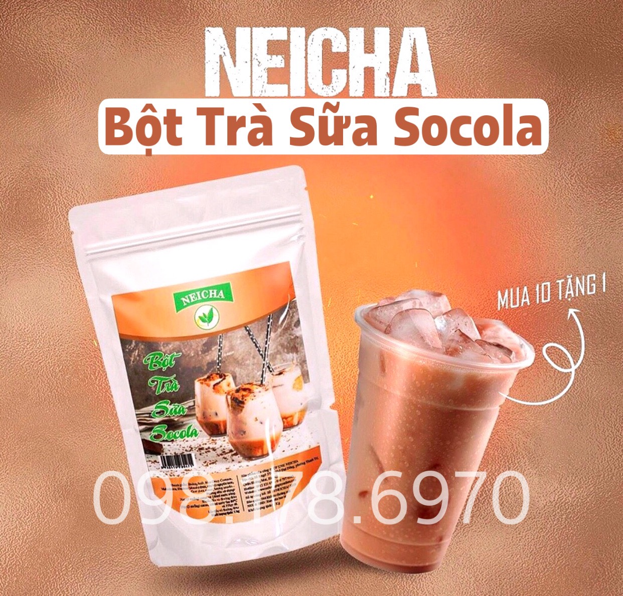 (Gói 1kg/Siêu tiết kiệm) Trà Sữa Neicha Vị Socola. PHA SẴN TIỆN LỢI thơm ngon, đúng vị.