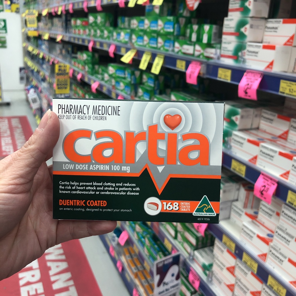 Viên uống phòng ngừa đột quỵ Cartia 168 viên của Úc