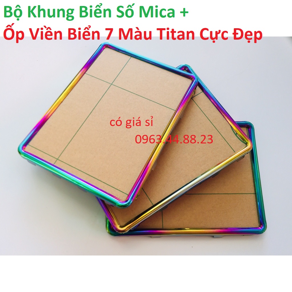Khung Biển Số Xi Titan Full Bộ tặng MECA gắn mọi loại xe máy như hình