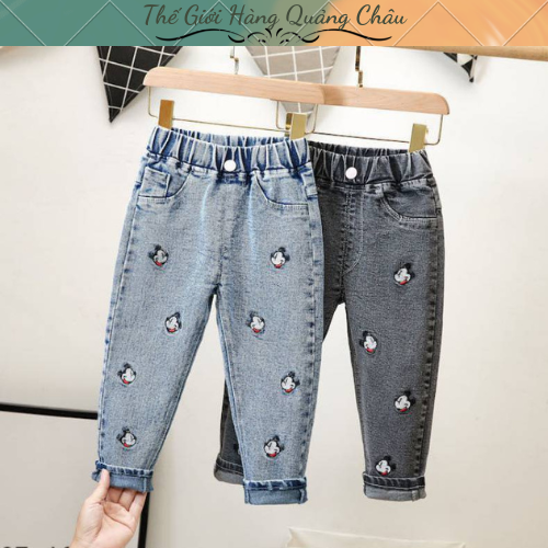 Quần Jean Cho Bé Hình Thêu Mickey Sắc Nét - Hàng Quảng Châu Cao Cấp(QB38)