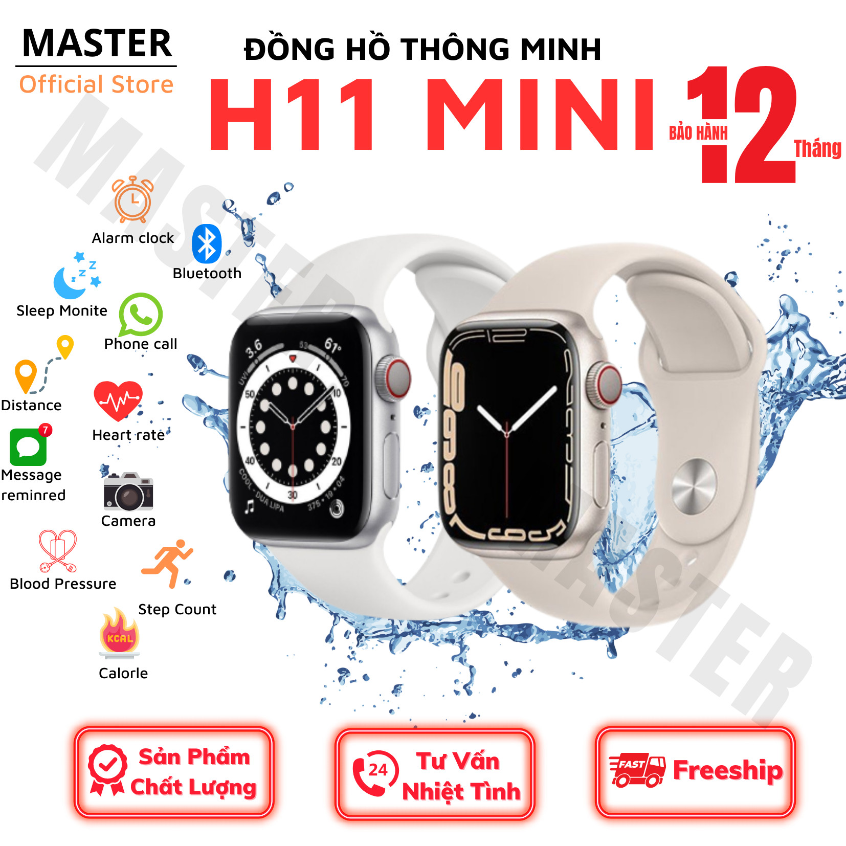 [HCM]( SIÊU PHẨM QUỐC TẾ ) Đồng hồ thông minh H11 Mini Nghe Gọi, Đọc Tin Nhắn, Theo Dõi Sức Khỏe - Bản Quốc Tế Full Chức Năng Màn hình 1.72inch 3D tràn viền Theo dõi sức khỏe nhịp tim huyết áp 24/24 Bảo Hành 12THÁNG