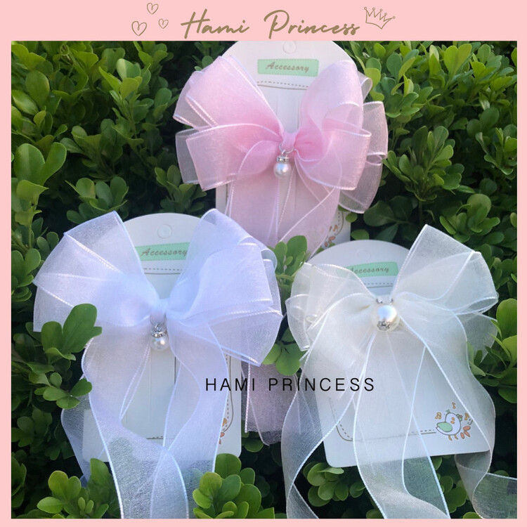 Kẹp tóc size to đính hạt tiểu thư cực xinh cho bé gái ❤️ hami princess