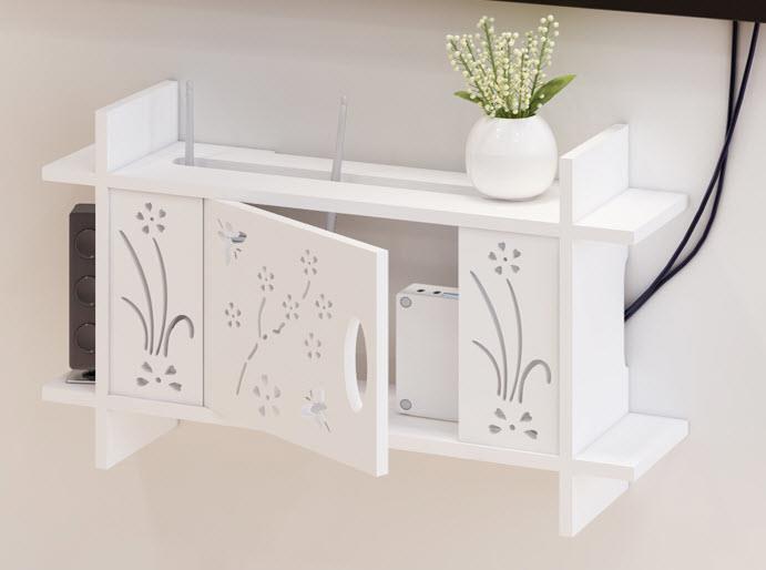 Kệ wifi hộp đựng wifi treo tường thông minh Hoa Mai có cửa