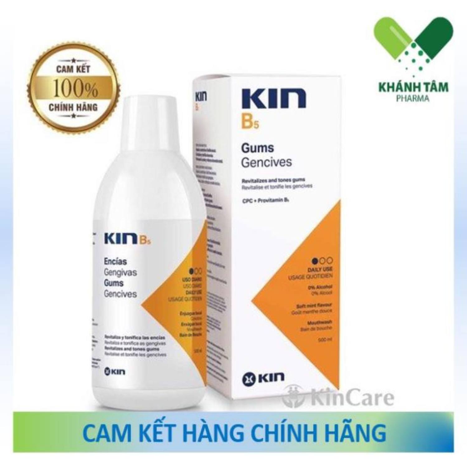 Kin B5 - Nước súc miệng hằng ngày làm sạch mảng bám, phục hồi nướu răng