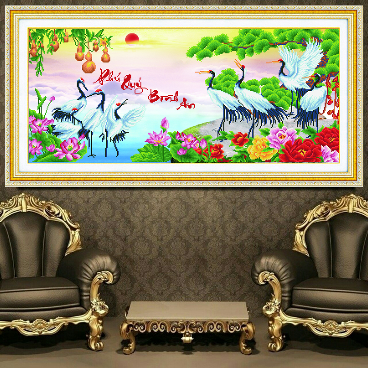 [HCM]Tranh đính đá Phú quý bình an VS237 - tự đính