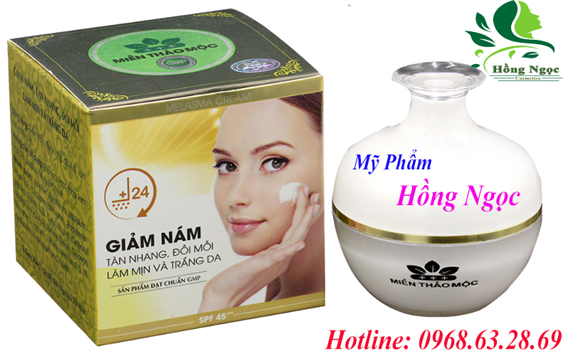 Miền Thảo Mộc - Kem trị nám - Tàn nhang - Đồi mồi - Làm mịn và trắng da SPF 45+++ Melasma Cream (20g)