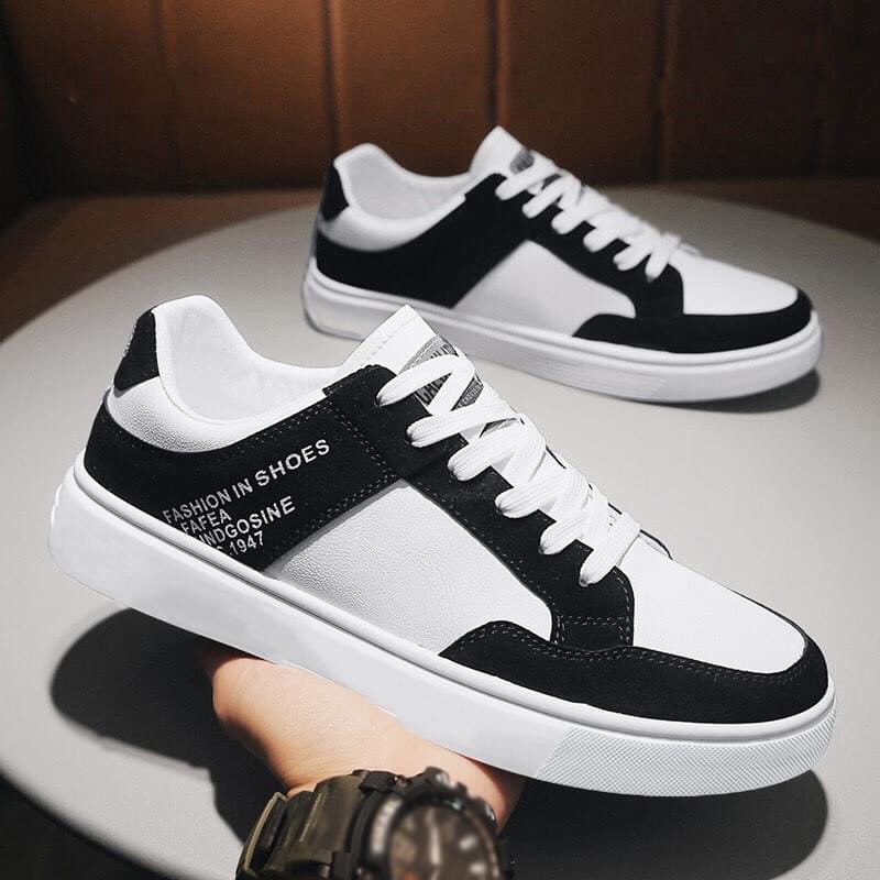 Giày nam thể thao sneaker FIN-X trắng đẹp cổ cao cho học sinh đi học đi làm cao cấp Mã TVD-1