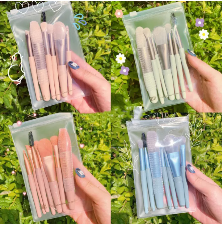 Bộ cọ 8 cây kèm túi zip vintage makeup brush