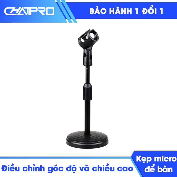 Chân đế micro đứng để bàn ST-22 chắc chắn, tăng giảm chiều cao, điều chỉnh góc độ sử dụng, chân đỡ micro chịu lực, phù hợp mọi kích thước micro