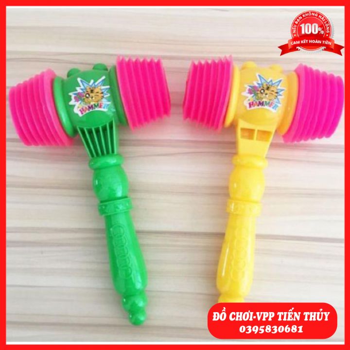 Búa nhựa đồ chơi cho bé, búa nhựa kêu chíp chíp, búa đập 2 đầu màu sắc rực rỡ