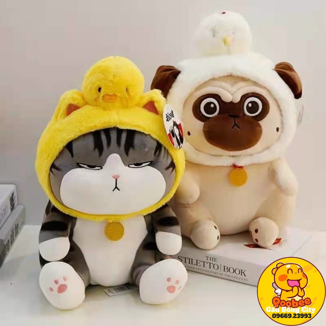 Gấu bông chó nô tài - mèo hoàng thượng cosplay - chó mèo bông cao cấp