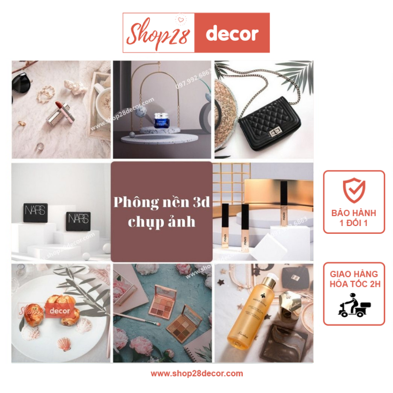 Phông nền 3D chụp ảnh 2 mặt, decor phụ kiện trang trí, phụ kiện chụp ảnh sản phẩm, chụp ảnh mỹ phẩm -  Shop28Decor.com