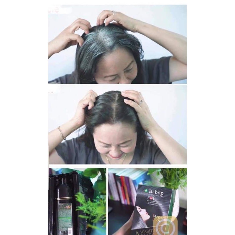 Gội nhuộm tóc bạc chuẩn salon chính hãng bibop nhật bản - phủ đen tóc .