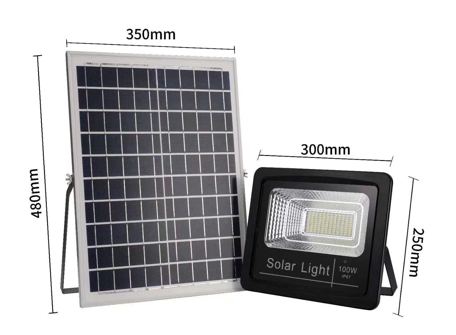 Đèn led pha sử dụng năng lượng mặt trời 100w - bh 2 năm