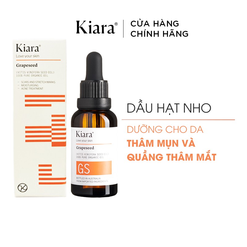 Dầu dưỡng da kiara grapeseed oil 30ml mờ thâm sáng mịn